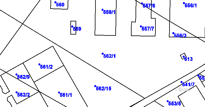 Parcela st. 562/1 v KÚ Štípa, Katastrální mapa