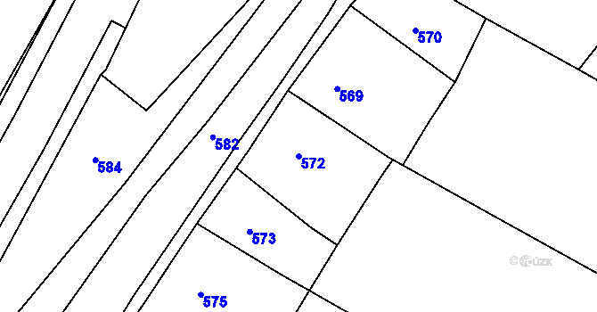 Parcela st. 572 v KÚ Štípa, Katastrální mapa