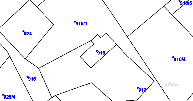 Parcela st. 918 v KÚ Štípa, Katastrální mapa