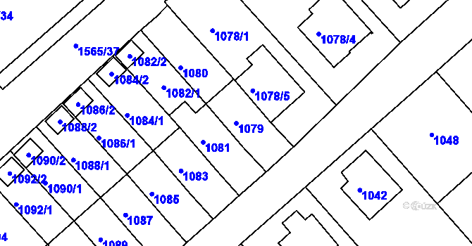 Parcela st. 1079 v KÚ Štípa, Katastrální mapa