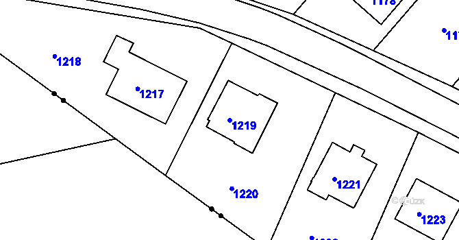 Parcela st. 1219 v KÚ Štípa, Katastrální mapa