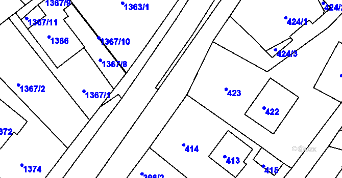 Parcela st. 222/8 v KÚ Štípa, Katastrální mapa