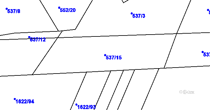 Parcela st. 537/15 v KÚ Štípa, Katastrální mapa
