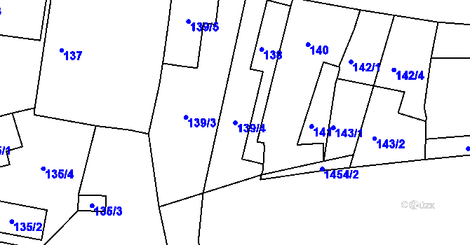 Parcela st. 139/4 v KÚ Štípa, Katastrální mapa