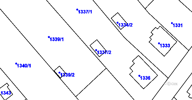 Parcela st. 1337/2 v KÚ Štípa, Katastrální mapa