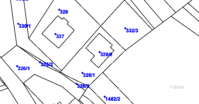 Parcela st. 328/2 v KÚ Štípa, Katastrální mapa