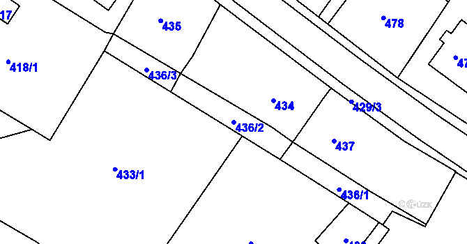 Parcela st. 436/2 v KÚ Štípa, Katastrální mapa