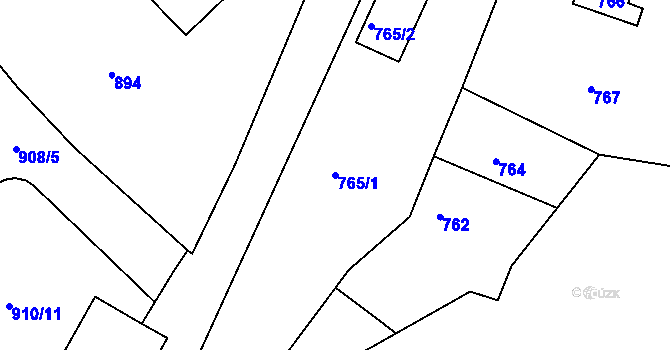 Parcela st. 765/1 v KÚ Štípa, Katastrální mapa