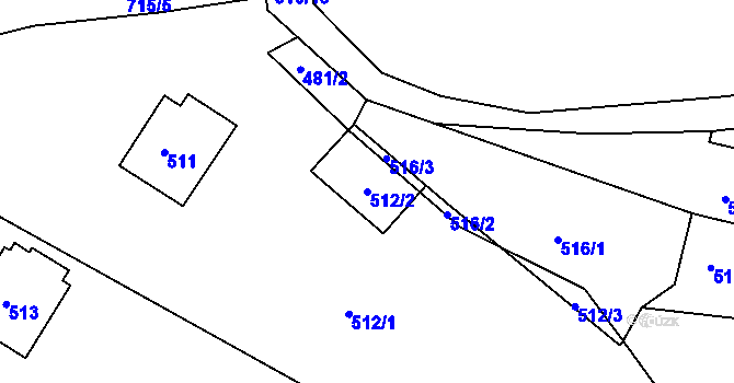 Parcela st. 512/2 v KÚ Štípa, Katastrální mapa