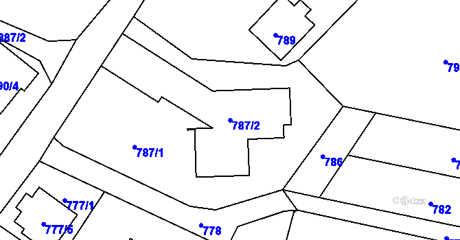 Parcela st. 787/2 v KÚ Štípa, Katastrální mapa
