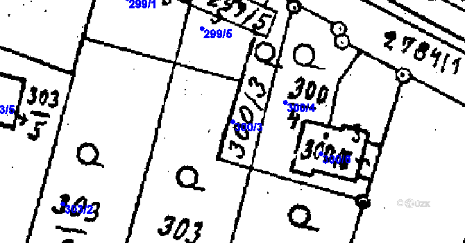 Parcela st. 300/3 v KÚ Kostelec na Hané, Katastrální mapa