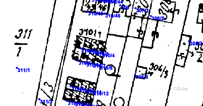 Parcela st. 310/4 v KÚ Kostelec na Hané, Katastrální mapa
