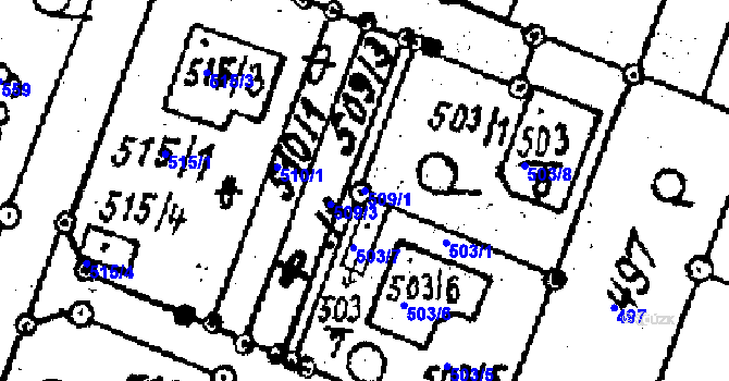 Parcela st. 509/1 v KÚ Kostelec na Hané, Katastrální mapa