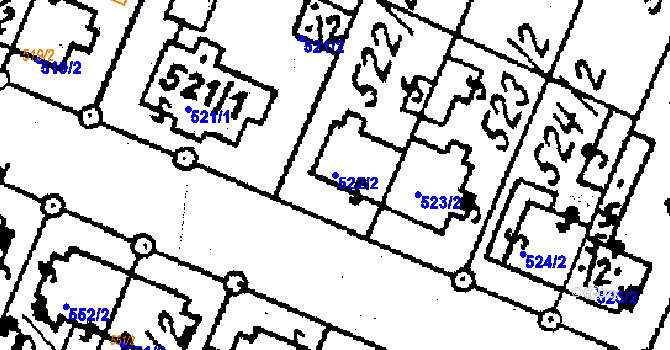 Parcela st. 522/2 v KÚ Kostelec na Hané, Katastrální mapa