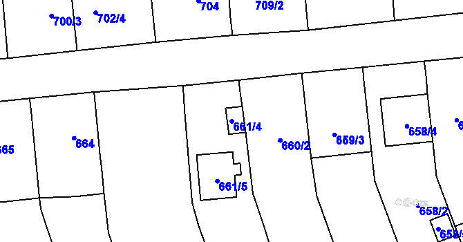 Parcela st. 661/4 v KÚ Kostelec na Hané, Katastrální mapa