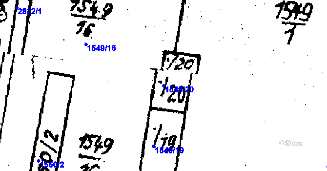 Parcela st. 1549/20 v KÚ Kostelec na Hané, Katastrální mapa