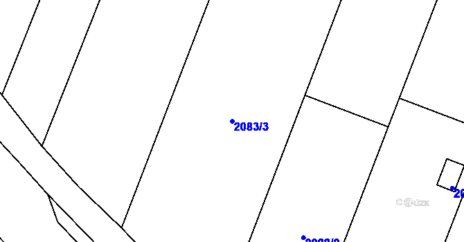 Parcela st. 2083/3 v KÚ Kostelec na Hané, Katastrální mapa