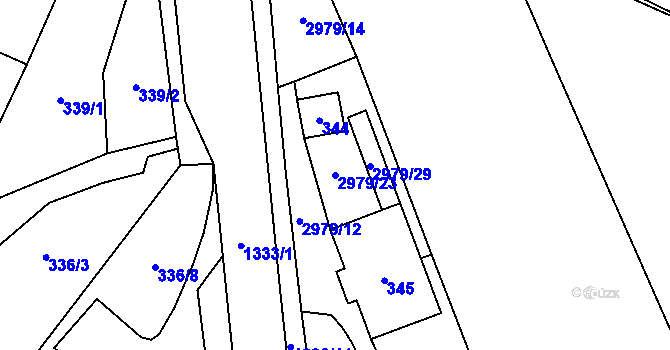 Parcela st. 2979/23 v KÚ Kostelec na Hané, Katastrální mapa