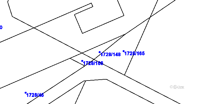 Parcela st. 1728/148 v KÚ Kostelec na Hané, Katastrální mapa