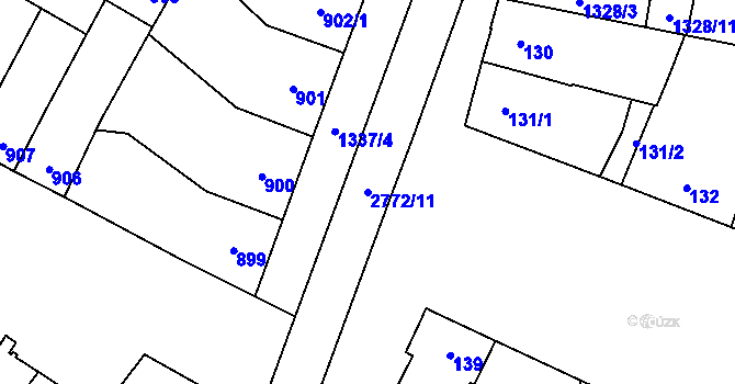 Parcela st. 2772/11 v KÚ Kostelec na Hané, Katastrální mapa