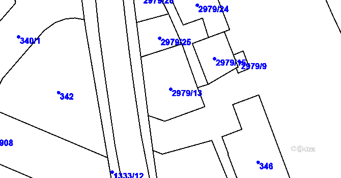 Parcela st. 2979/13 v KÚ Kostelec na Hané, Katastrální mapa