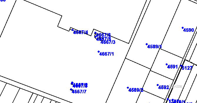 Parcela st. 4667/1 v KÚ Kostelec na Hané, Katastrální mapa