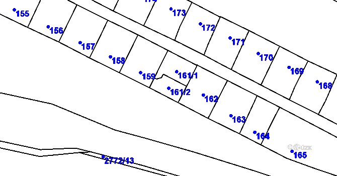Parcela st. 161/2 v KÚ Kostelec na Hané, Katastrální mapa