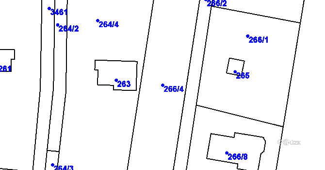Parcela st. 266/4 v KÚ Kostelec nad Černými lesy, Katastrální mapa