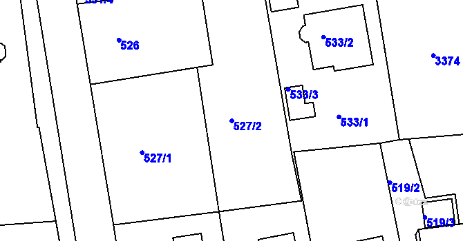 Parcela st. 527/2 v KÚ Kostelec nad Černými lesy, Katastrální mapa