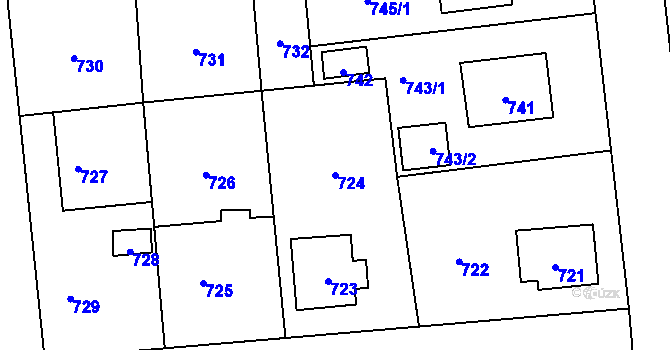 Parcela st. 724 v KÚ Kostelec nad Černými lesy, Katastrální mapa