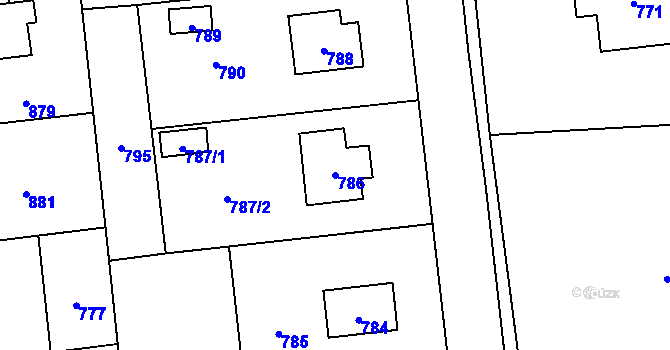 Parcela st. 786 v KÚ Kostelec nad Černými lesy, Katastrální mapa
