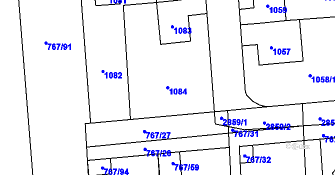 Parcela st. 1084 v KÚ Kostelec nad Černými lesy, Katastrální mapa