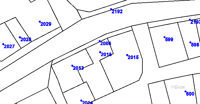 Parcela st. 2016 v KÚ Kostelec nad Černými lesy, Katastrální mapa