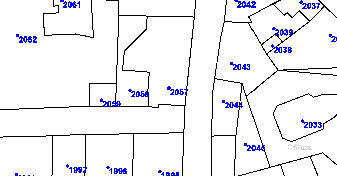 Parcela st. 2057 v KÚ Kostelec nad Černými lesy, Katastrální mapa