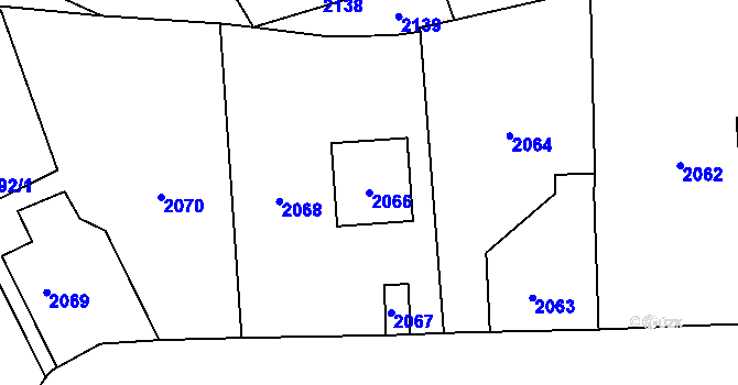 Parcela st. 2066 v KÚ Kostelec nad Černými lesy, Katastrální mapa