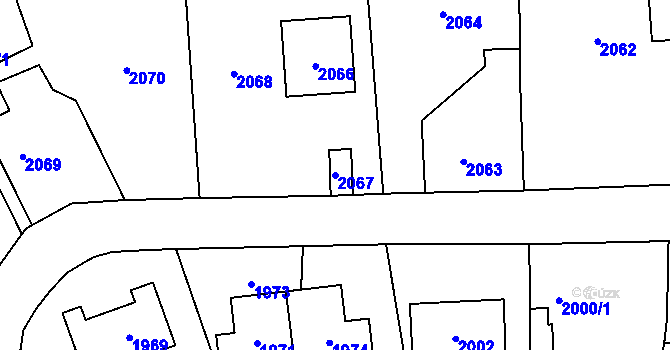 Parcela st. 2067 v KÚ Kostelec nad Černými lesy, Katastrální mapa