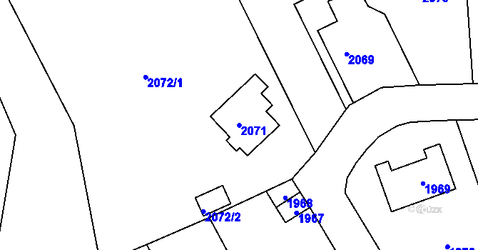 Parcela st. 2071 v KÚ Kostelec nad Černými lesy, Katastrální mapa
