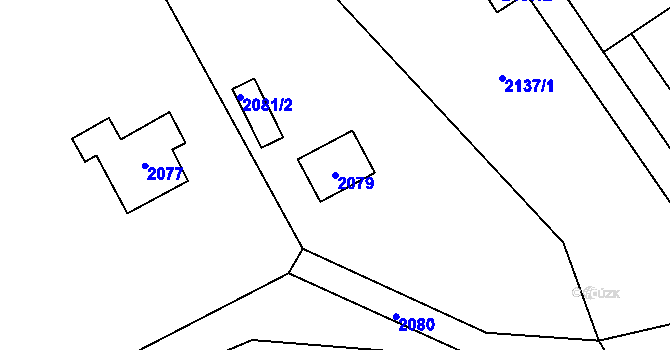 Parcela st. 2079 v KÚ Kostelec nad Černými lesy, Katastrální mapa