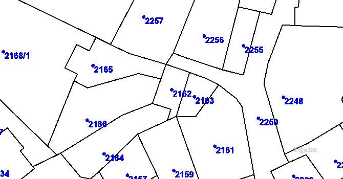 Parcela st. 2162 v KÚ Kostelec nad Černými lesy, Katastrální mapa