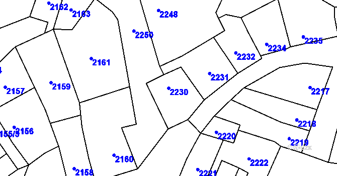 Parcela st. 2230 v KÚ Kostelec nad Černými lesy, Katastrální mapa