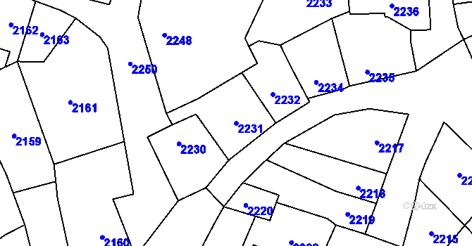 Parcela st. 2231 v KÚ Kostelec nad Černými lesy, Katastrální mapa