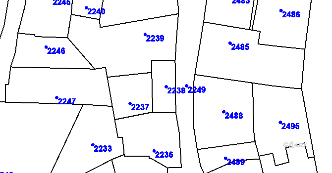 Parcela st. 2238 v KÚ Kostelec nad Černými lesy, Katastrální mapa