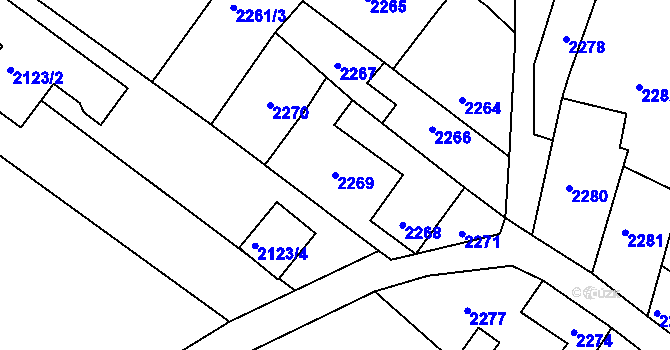 Parcela st. 2269 v KÚ Kostelec nad Černými lesy, Katastrální mapa