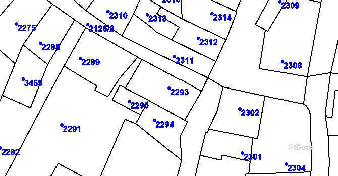 Parcela st. 2293 v KÚ Kostelec nad Černými lesy, Katastrální mapa
