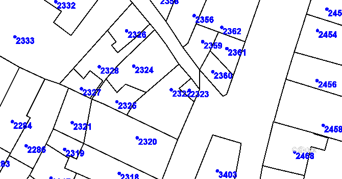 Parcela st. 2322 v KÚ Kostelec nad Černými lesy, Katastrální mapa