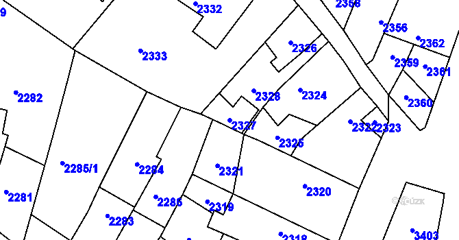 Parcela st. 2327 v KÚ Kostelec nad Černými lesy, Katastrální mapa