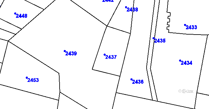 Parcela st. 2437 v KÚ Kostelec nad Černými lesy, Katastrální mapa