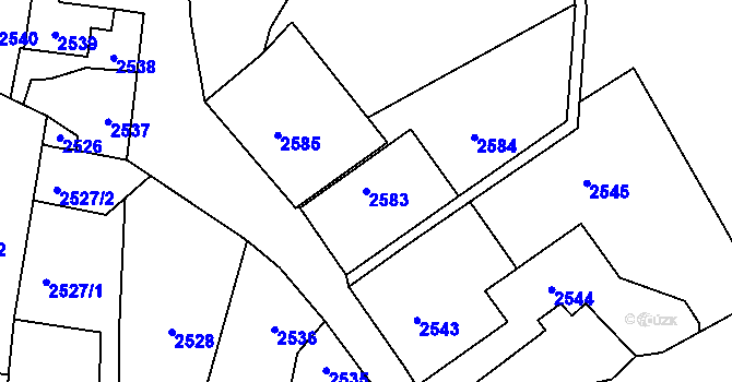 Parcela st. 2583 v KÚ Kostelec nad Černými lesy, Katastrální mapa