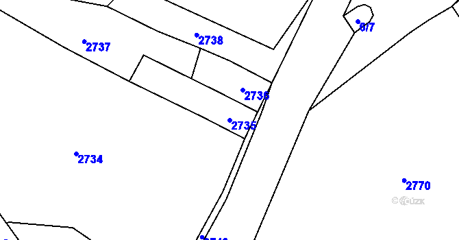 Parcela st. 2735 v KÚ Kostelec nad Černými lesy, Katastrální mapa