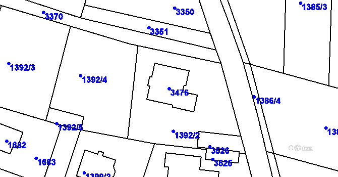 Parcela st. 3476 v KÚ Kostelec nad Černými lesy, Katastrální mapa